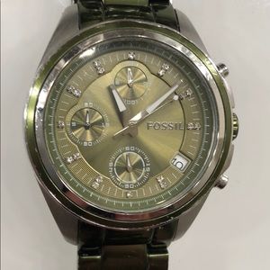 Cute rare green fósil watch
